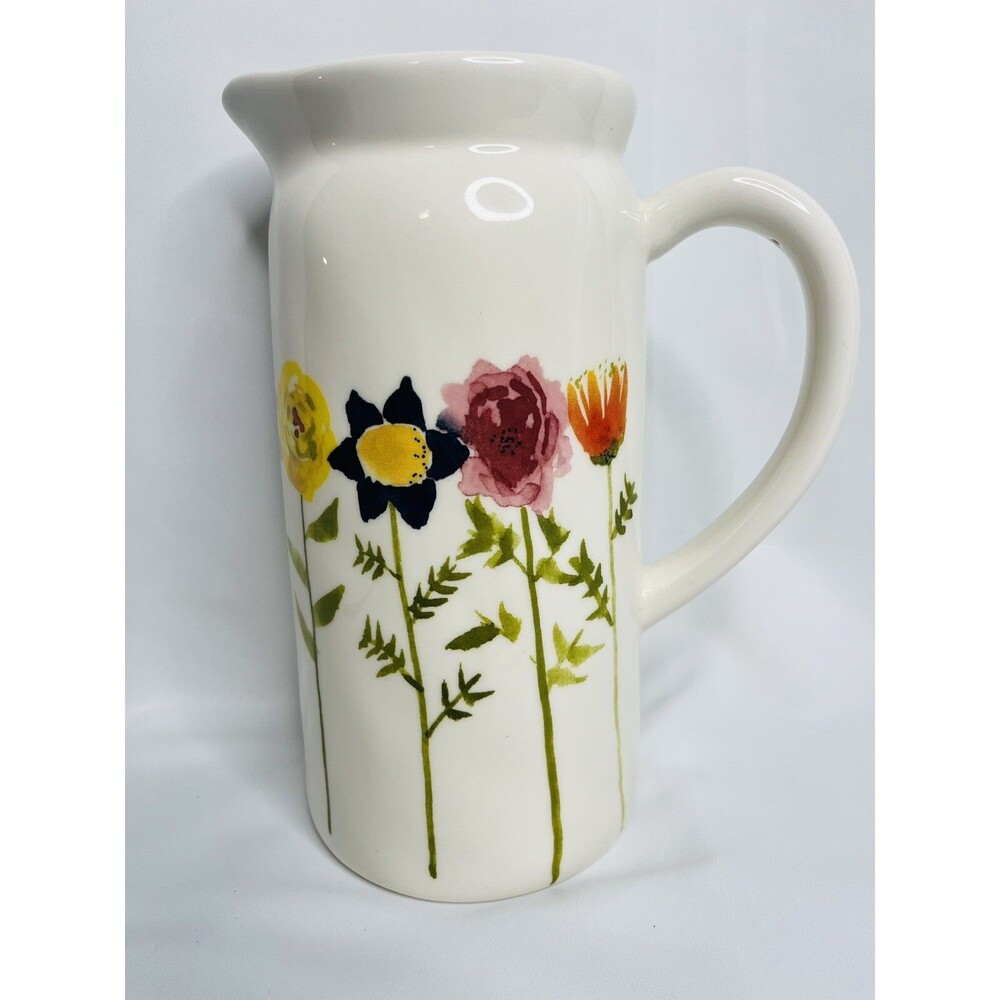 Rae Dunn Mother’s Day Artisan Collection Magenta Pitcher 9” Flowers RARE HTF EUC